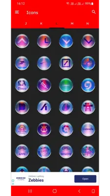 Colorful Pixel Glass Icon Pack Free android App screenshot 1