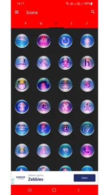 Colorful Pixel Glass Icon Pack Free android App screenshot 2